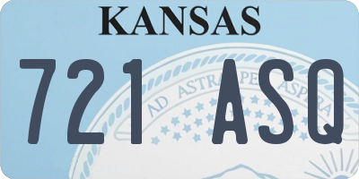 KS license plate 721ASQ