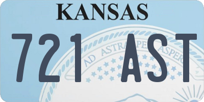 KS license plate 721AST