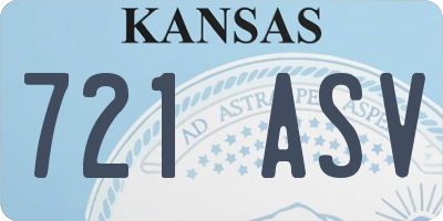 KS license plate 721ASV