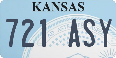 KS license plate 721ASY