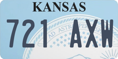KS license plate 721AXW