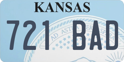 KS license plate 721BAD