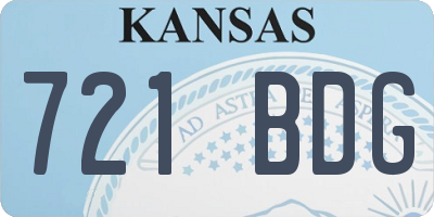 KS license plate 721BDG