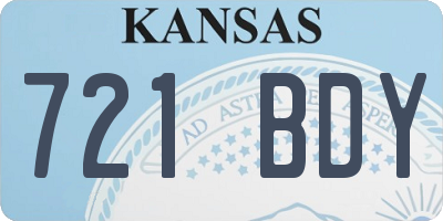KS license plate 721BDY