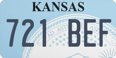 KS license plate 721BEF