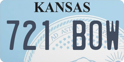 KS license plate 721BOW