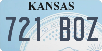 KS license plate 721BOZ
