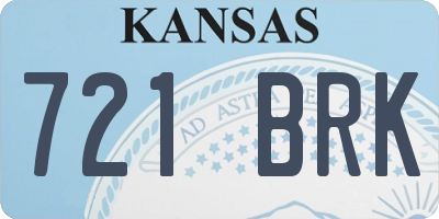 KS license plate 721BRK
