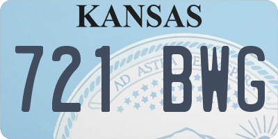 KS license plate 721BWG