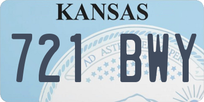 KS license plate 721BWY