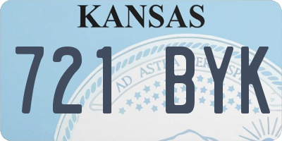 KS license plate 721BYK