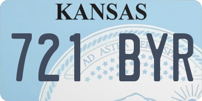 KS license plate 721BYR