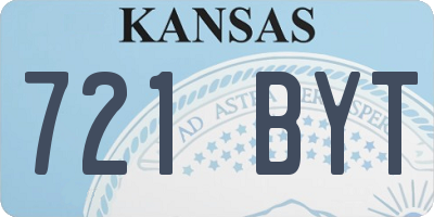 KS license plate 721BYT