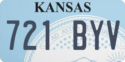 KS license plate 721BYV
