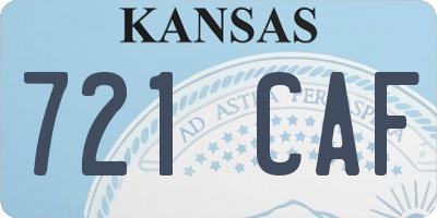 KS license plate 721CAF