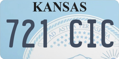 KS license plate 721CIC