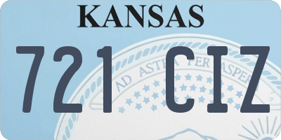 KS license plate 721CIZ