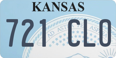 KS license plate 721CLO