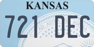 KS license plate 721DEC