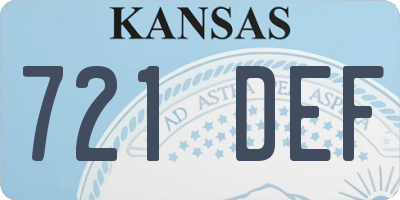 KS license plate 721DEF