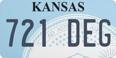 KS license plate 721DEG
