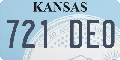 KS license plate 721DEO