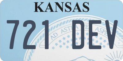 KS license plate 721DEV