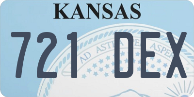 KS license plate 721DEX