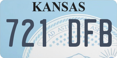 KS license plate 721DFB