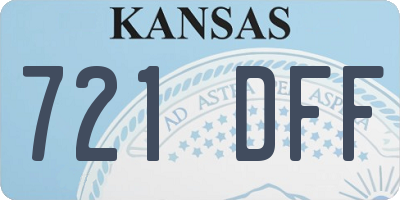 KS license plate 721DFF