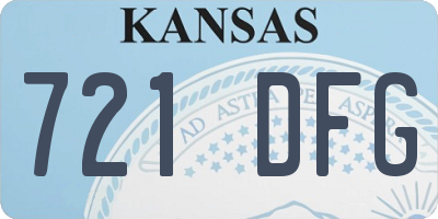 KS license plate 721DFG