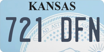 KS license plate 721DFN