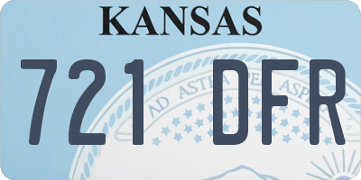 KS license plate 721DFR