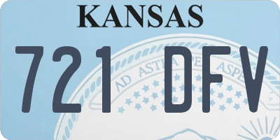 KS license plate 721DFV