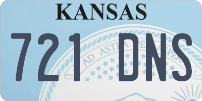 KS license plate 721DNS