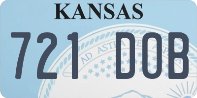 KS license plate 721DOB