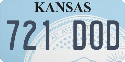 KS license plate 721DOD