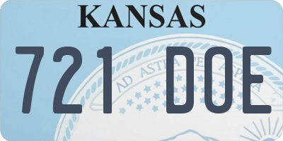 KS license plate 721DOE