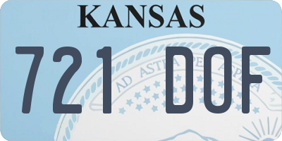 KS license plate 721DOF