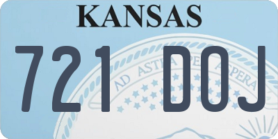 KS license plate 721DOJ