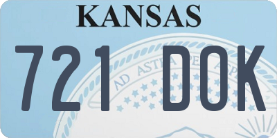KS license plate 721DOK