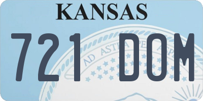 KS license plate 721DOM