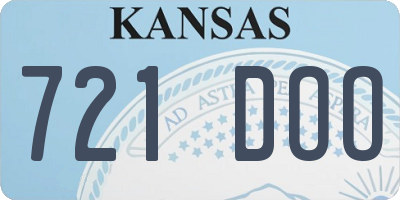 KS license plate 721DOO