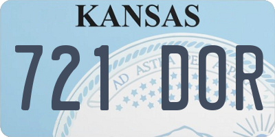 KS license plate 721DOR