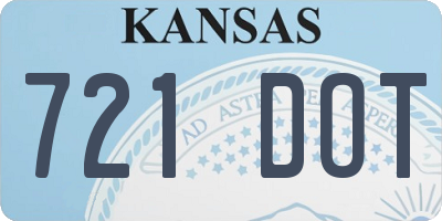 KS license plate 721DOT
