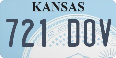 KS license plate 721DOV