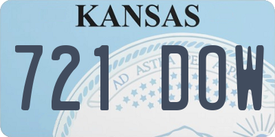 KS license plate 721DOW