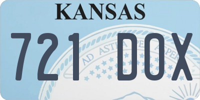 KS license plate 721DOX