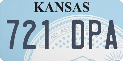 KS license plate 721DPA