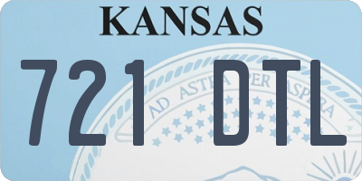 KS license plate 721DTL